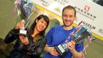 Nicol David und James Willstrop beim Hongkong-Open-Sieg 2011