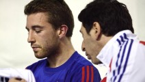 Mathieu Castagnet mit französischem National-Trainers (Team-EM 2012)