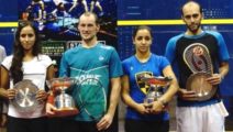 Nouran Gohar, Greg Gaultier, Raneem El Welily und Marwan Elshorbagy (China Open 2015, Shanghai)