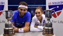 Mohamed Elshorbagy und Camille Serme (US Open, Philadelphia)