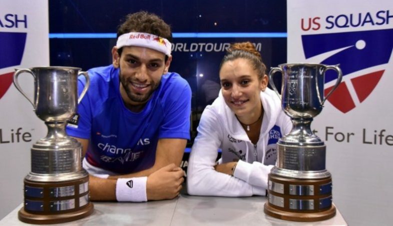 Mohamed Elshorbagy und Camille Serme (US Open, Philadelphia)