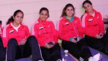 Damen-Team-Weltmeister 2016 Ägypten mit Nouran Gohar, Raneem El Welily, Nour El Sherbini und Omneya Abdel Kawy (Women's World Team Championship 2016, Paris)