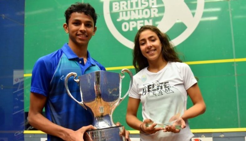Velavan Senthilkumar und Hania El Hammamy (British Junior Open 2017)