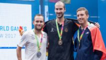 Gregoire Marche, Simon Rösner und Mathieu Castagnet (World Games 2017, Breslau)