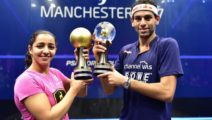 Raneem El Welily und Mohamed Elshorbagy (PSA World Championship 2017, Manchester)
