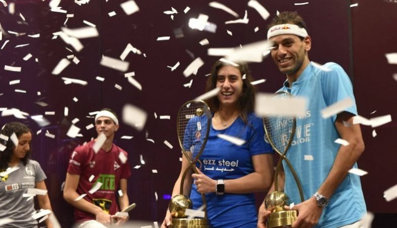 Raneem El Welily, Ali Farag, Nour El Sherbini und Mohamed Elshorbagy (World Series Finals 2018, Dubai)