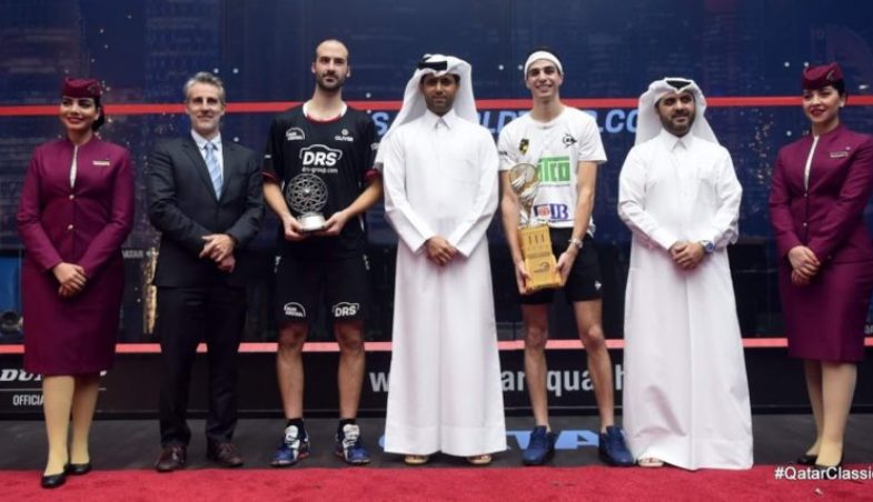 Qatar Classic 2018 Winner Ali Farag and runner up Simon Rösner