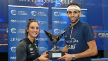 Camille Serme und Mohamed Elshorbagy  (Tournament of Champions 2020, New York)