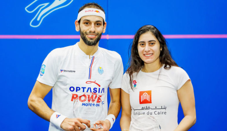 Nour El Sherbini und Mohamed Elshorbagy (Squash on Fire Open 2022, Washington)