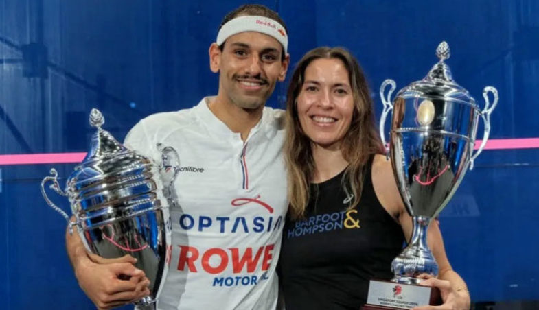 Mohamed Elshorbagy und Joelle King (Singapore Open 2022)
